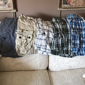 5 pairs Aeropostale cargo men’s shorts size 27